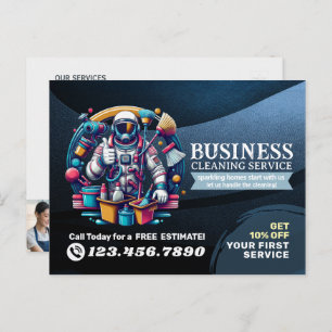 Modern House Cleaning Maid Service Housekeeping Postcard