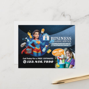 Modern House Cleaning Maid Service Housekeeping Postcard