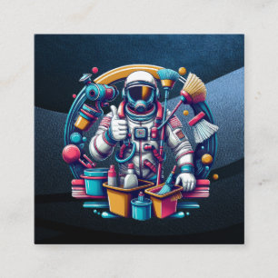 Modern House Cleaning Maid Service Housekeeping Square Business Card