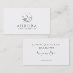 Modern House Cleaning Maid Service Logo Business Card