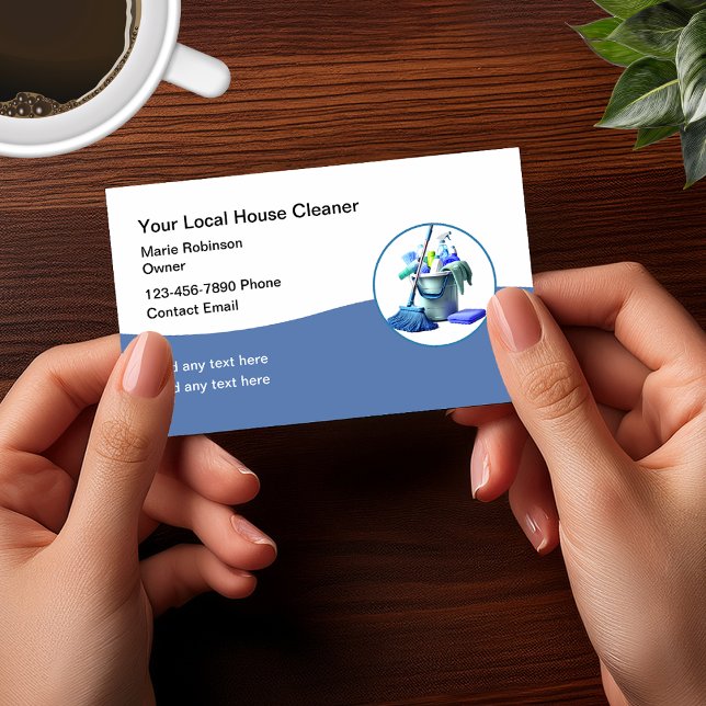 Modern House Cleaning Services Business Card (Creator Uploaded)