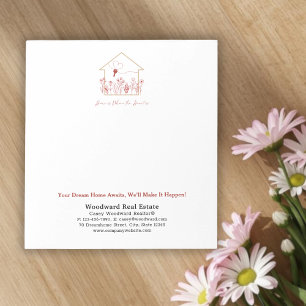 Modern House Key Line Art Realtor Personalised Notepad