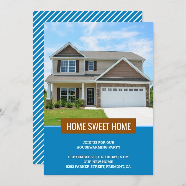 Modern House Photo Housewarming Party Invitation (Front/Back)