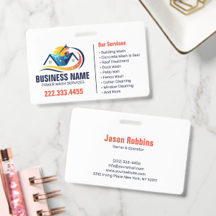Modern House Power Wash Cleaning Services ID Badge
