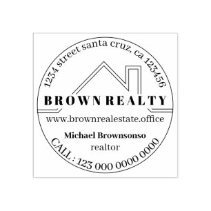 Modern House Roof Architect Real Estate Rubber Stamp