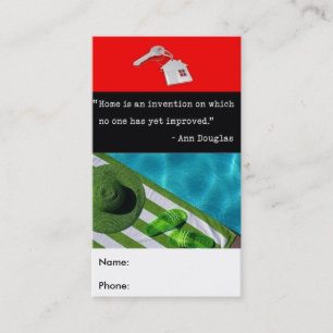 Modern House with Pool Real Estate Business Card