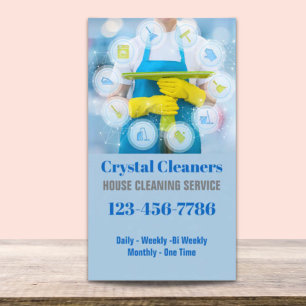 Modern Housekeeping Housekeeper Maid Service Business Card