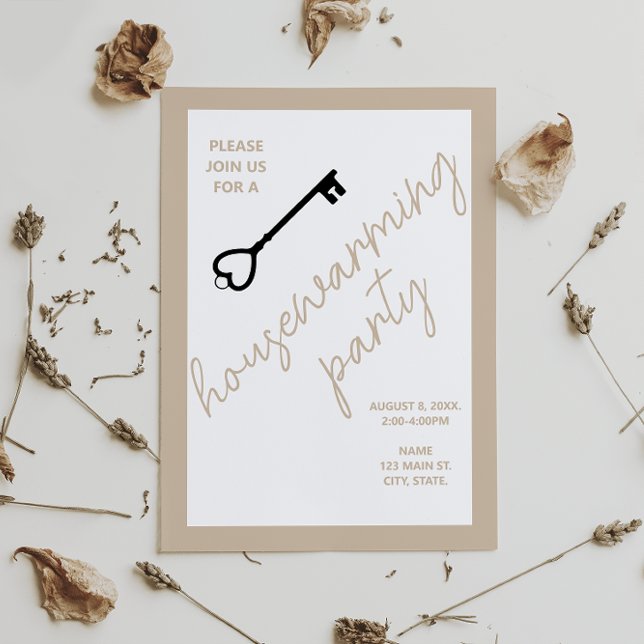 Modern Housewarming Party Invite | Beige (Creator Uploaded)