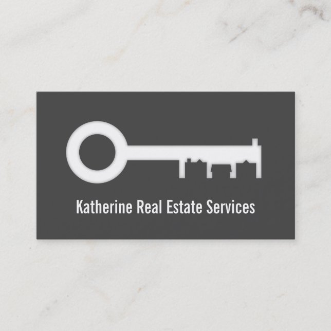 Modern Housing Silhouette Real Estate Agent Business Card (Front)