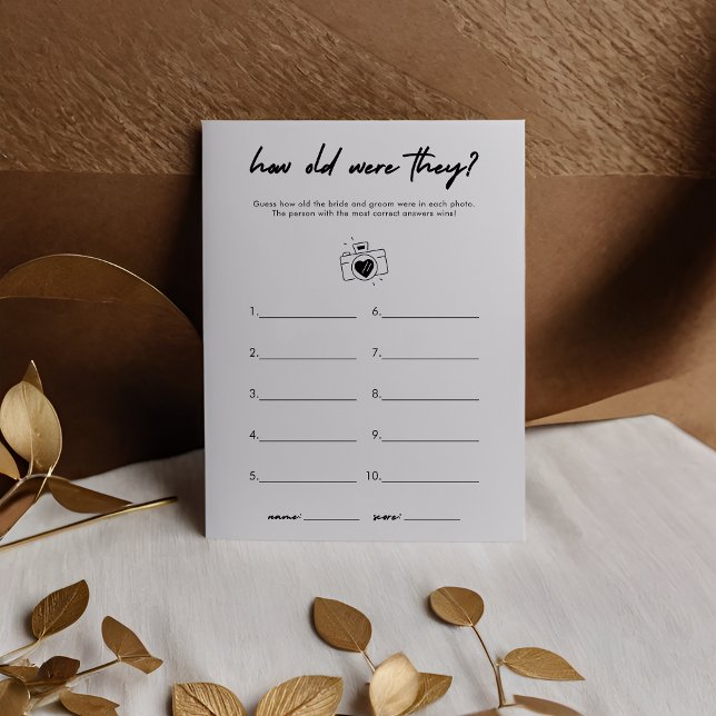 Modern How Old Were They Bridal Shower Game (Creator Uploaded)