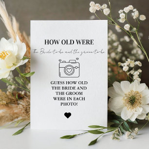 Modern How Old were they bridal Shower Game sign