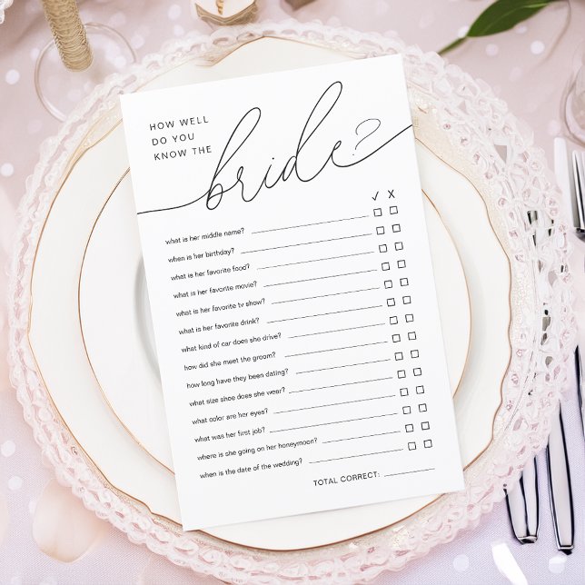 Modern How Well Do You Know The Bride Shower Game (Modern How Well Do You Know The Bride Shower Game)