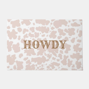 Modern Howdy Beige Cow Skin Pattern  Doormat