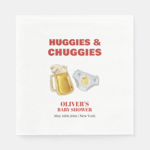 Modern Huggies Chuggies Beer Diaper Baby Shower Napkin