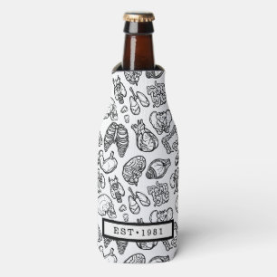 Modern Human Anatomy Bio Science Sketch Custom Bottle Cooler