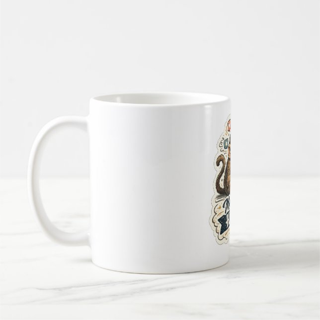 Modern Human Monkey T-Shirt | Funny Ape Evolution  Coffee Mug (Left)