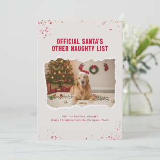 Modern Humour Funny Dog Photo Christmas Holiday Card