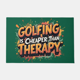 Modern Humourous Golf Therapy Fun Doormat