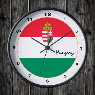 Modern Hungarian Flag, Hungary trendy Home /design Round Clock