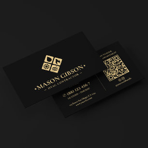 Modern HVAC Technician Logo Black Business Card