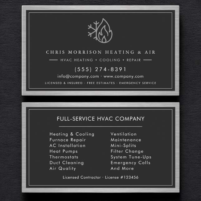 Modern HVAC Technician QR Code Business Card (Creator Uploaded)