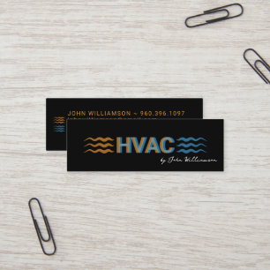  Modern HVAC   Warm & Cool Air Flow Icons Mini Business Card