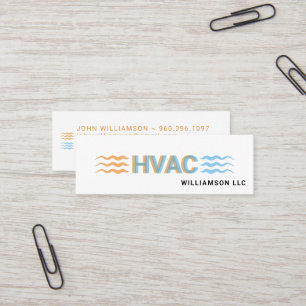  Modern HVAC   Warm & Cool Air Flow Icons Mini Business Card