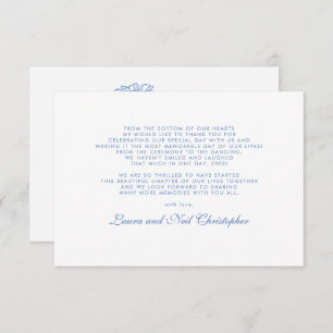 Modern Hydrangea Dusty Blue Wedding Thank You