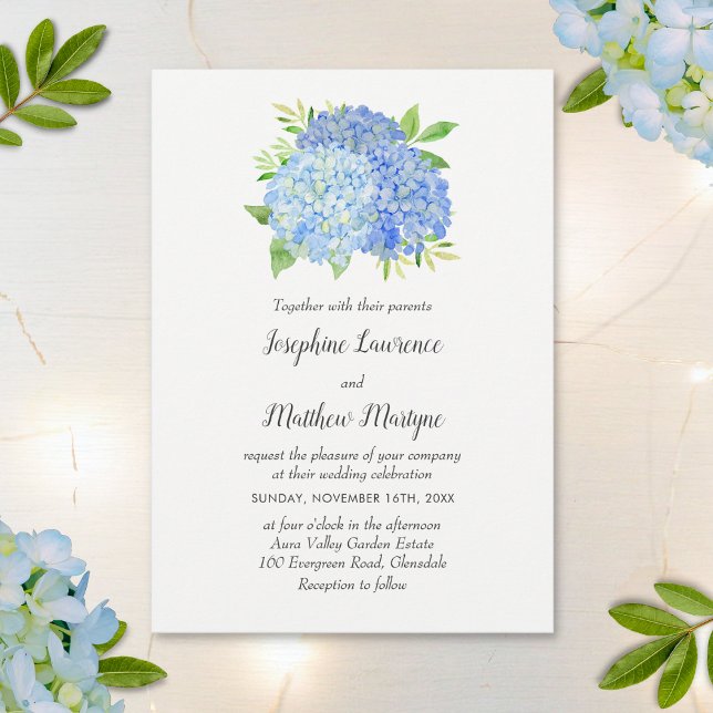Modern Hydrangea Flowers Wedding Invitation (Creator Uploaded)