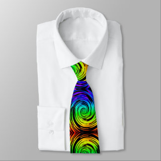 modern hypnotise spiral rainbow twist pattern tie