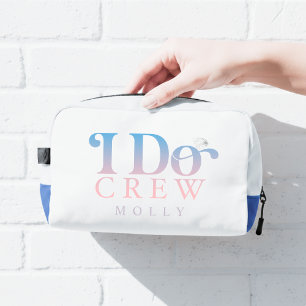 Modern I Do Crew Pastel Gradient Bridesmaid Dopp Kit