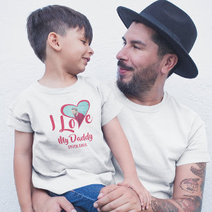 Modern I Love My Daddy   Heart Photo T-Shirt
