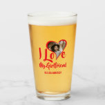Modern I Love My Girlfriend | Heart Photo Glass<br><div class="desc">Surprize your boyfriend with this cute I love my girlfriend beer glass this christmas,  birthday or anniversary. The glass can be customised for your wife,  boyfriend,  husband,  bestie,  best friend,  sister,  brother,  daughter,  mum,  aunt,  uncle,  grandma,  grandpa and more!</div>