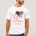 Modern I Love My Girlfriend | Heart Photo T-Shirt<br><div class="desc">Surprize your boyfriend with this cute I love my girlfriend T-shirt this christmas,  birthday or anniversary. The Tshirt can be customised for your wife,  boyfriend,  husband,  bestie,  best friend,  sister,  brother,  daughter,  mum,  aunt,  uncle,  grandma,  grandpa and more!</div>