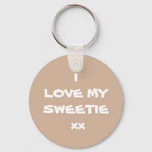 Modern I LOVE MY SWEETIE xx Cool Cute Key Ring