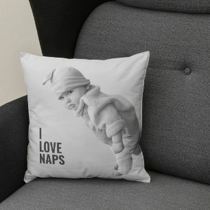Modern I Love Naps   Baby Photo  Cushion