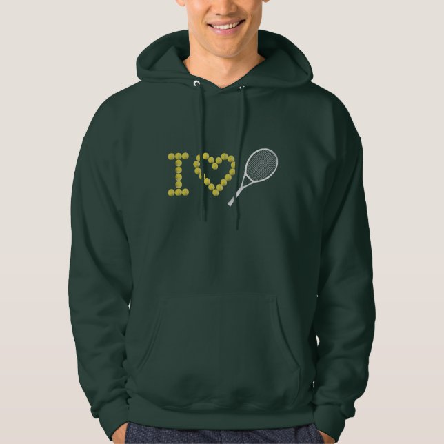Modern I Love Tennis  Hoodie (Front)
