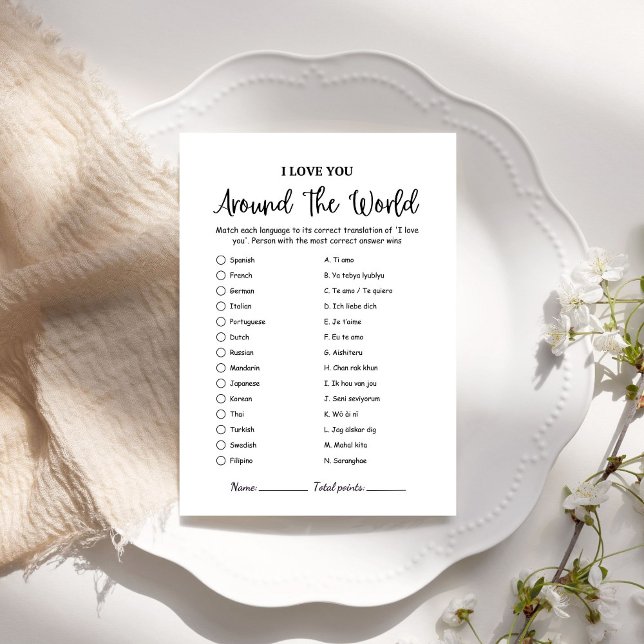 Modern I Love You Around The world Game card (Creator Uploaded)