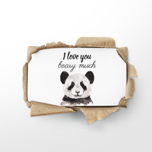 Modern I Love You Beary Much Black And White Panda Business Card