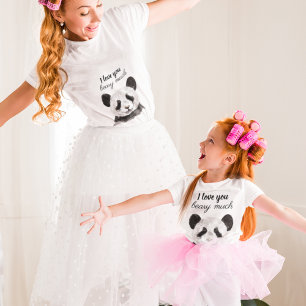 Modern I Love You Beary Much Black And White Panda T-Shirt