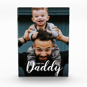 Modern I Love You Daddy Script Custom Photo Block