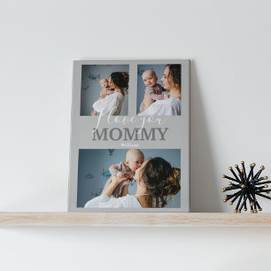 Modern I Love You Mummy 3 Photo Collage Plaque
