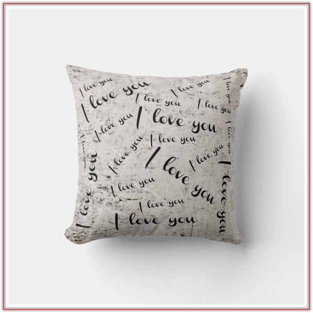 Modern I Love You Throw Pillow (Creator Uploaded)
