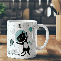 Modern I Need More Space Black Cat Cartoon