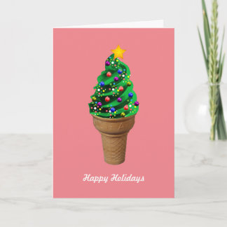 Modern Ice Cream Christmas Tree Greetings Card