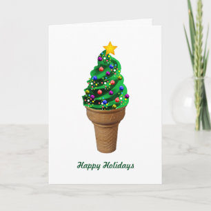Modern Ice Cream Christmas Tree Greetings Card