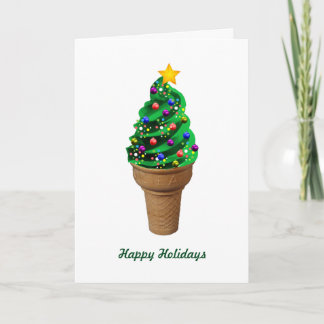 Modern Ice Cream Christmas Tree Greetings Card