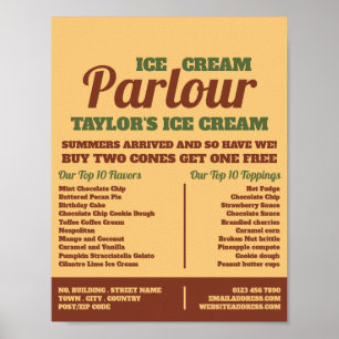 Modern Ice Cream Parlour Advertising Poster