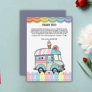 Modern Ice Cream Truck Sprinkles Baby Shower Enclosure Card