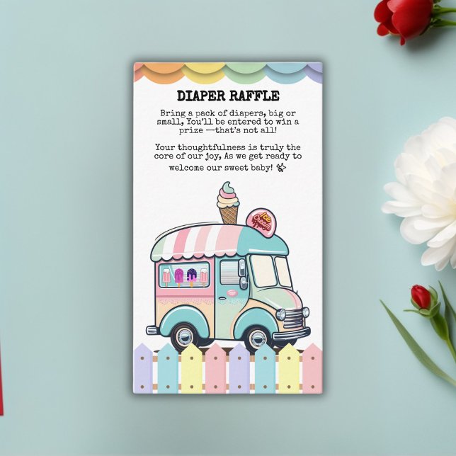 Modern Ice Cream Truck Sprinkles Baby Shower Enclosure Card (Creator Uploaded)